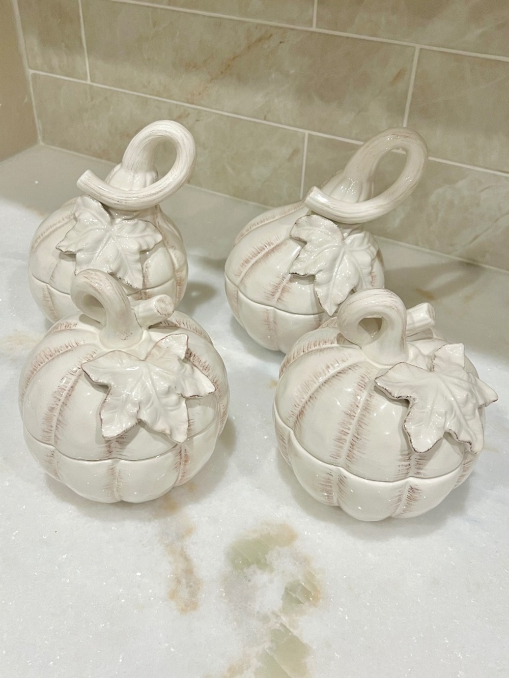 🍁Set of 4 - Countryside Harvest Pumpkin & Gourd Bowls🍁